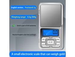 Báscula de joyería de alta precisión Siurn, báscula portátil para joyas de oro de 500 g/0,1 g