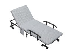 Cama Plegable De Acero De 190x76x33 Cm Con Ruedas Y 5 Posiciones, Portátil.