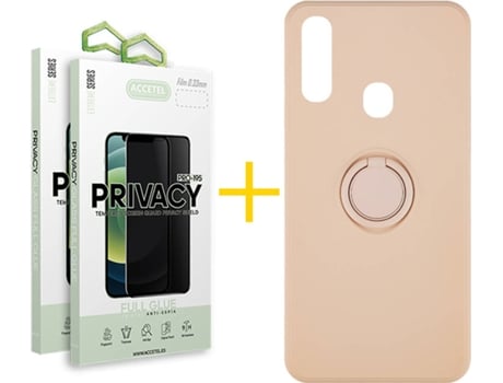 Carcasa + 2 Protectores de Pantalla para Samsung Galaxy A20e ACCETEL Rosa Pastel