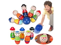 Juguetes educativos Bjww para niños: 5 muñecos piratas de madera, marionetas y juego de pastel en una bolsa de madera.