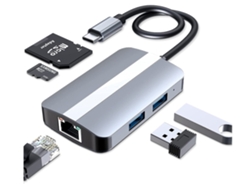 Hub USB-C 5 en 1, Transferencia, Multimedia, Compatible, STELASPLEN