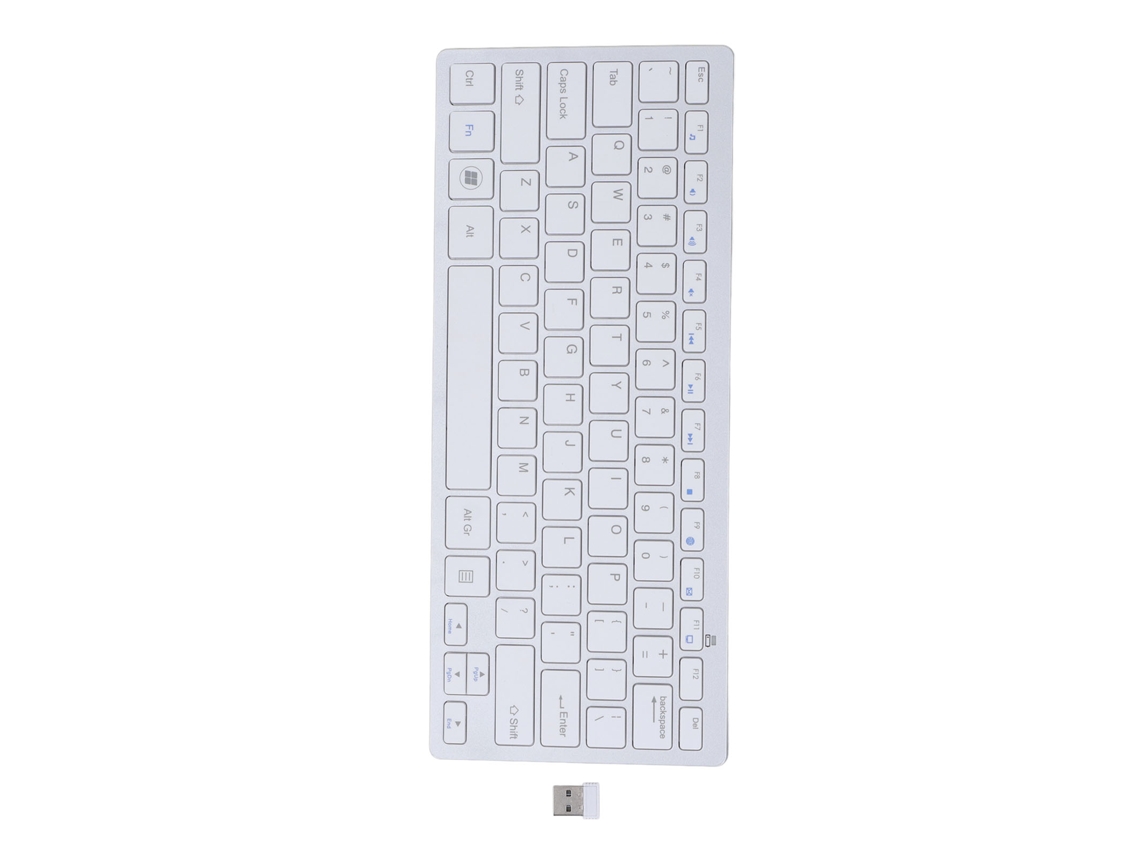 Teclado inalámbrico 2.4G de 78 teclas, ultradelgado, para PC, tabletas y móviles (color plata).