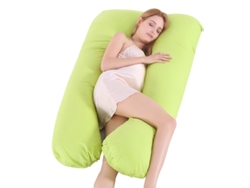 Almohada De Embarazo Multifuncional Para Dormir Durante El Embarazo Adecuada Para Abdomen Y Cintura 140 X 80 Cm (verde Algodón) Cuich