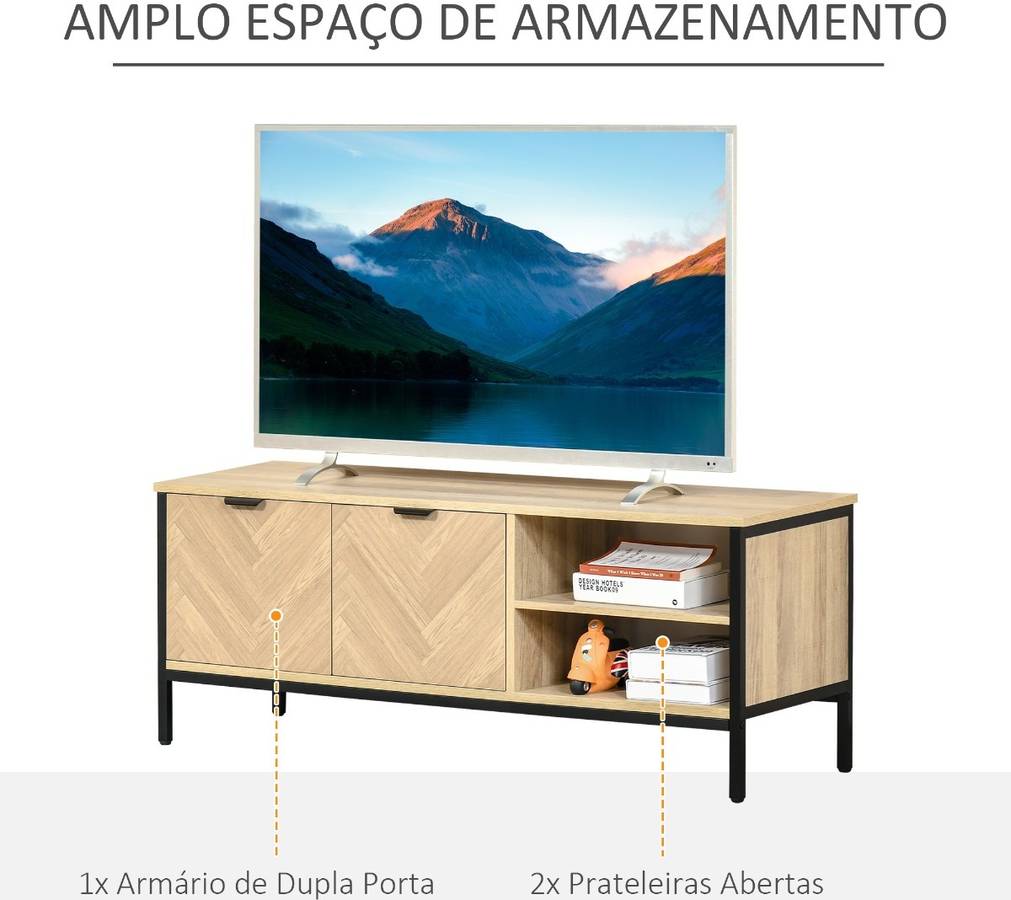 Mueble TV HOMCOM 839-081 (Marrón - Melamina - 120x40x46 cm)