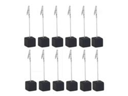 Juego de posavasos Baok-12 Pine Cube, soporte para notas, portanotas, portanúmeros de mesa, decoración de mesa, negro
