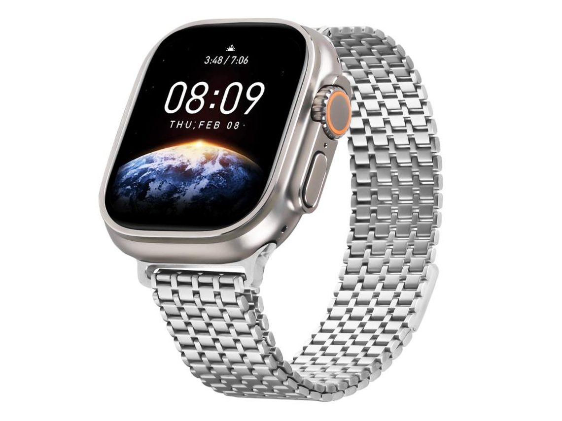 Correa magnética plateada XIAOMOYU para Apple Watch (46/49/45/44 mm)