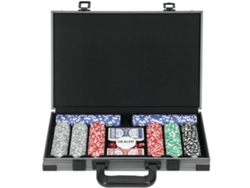 Juego de póquer, estuche de póquer, 400 fichas, 2 barajas de cartas, 5 dados, disco de crupier, tapete de juego.