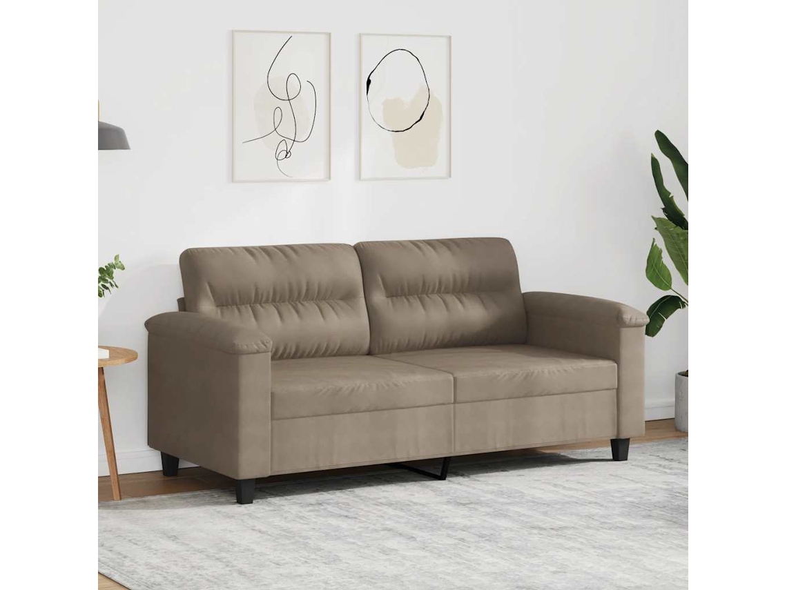 Sofá De 2 Plazas | Sofá De Salón | Sofá De Descanso De Tela Microfibra Gris Taupe 140 Cm