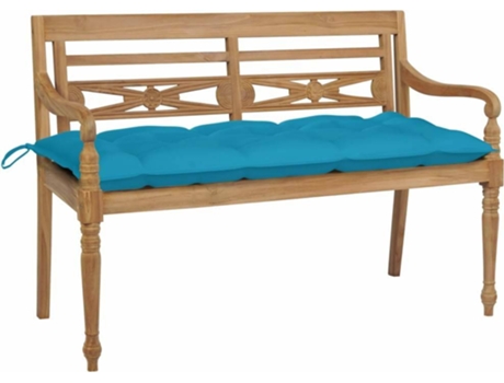 Banco de exterior VIDAXL Azul Teca (120x51.5x84 cm)