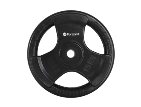 Placa de pesas ForzaFit - Pesas con mancuernas - 1x 15 kg - 30 mm - Goma