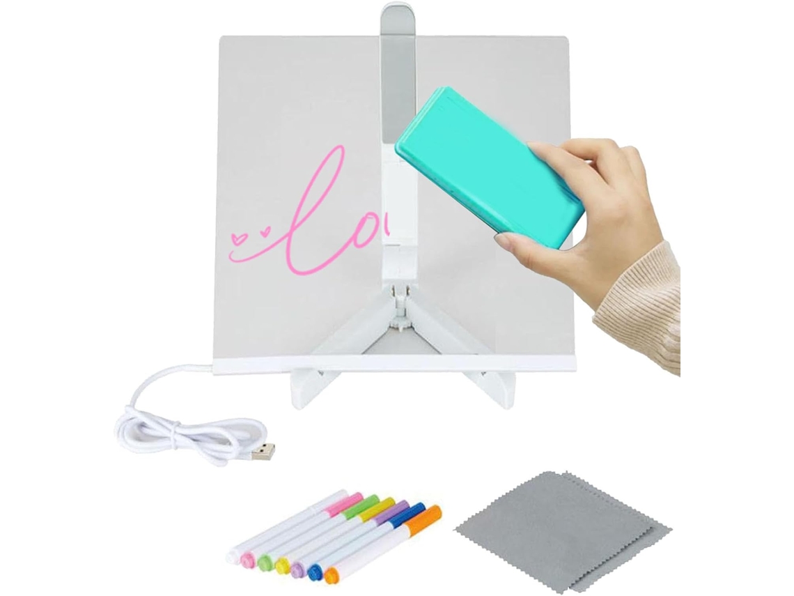 Pizarra Acrílica Para Planificación, De Dibujo Led Con Soporte De Luz, Organizador Diario