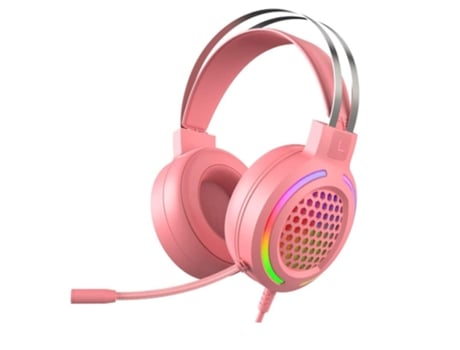 Auriculares para Juegos Virtuales de 7.1 Canales con Chip de Tarjeta de Sonido Controlador de Audio de 50 Mm 16 Colores de Ruido para Pc/Ps4Rosa BI...