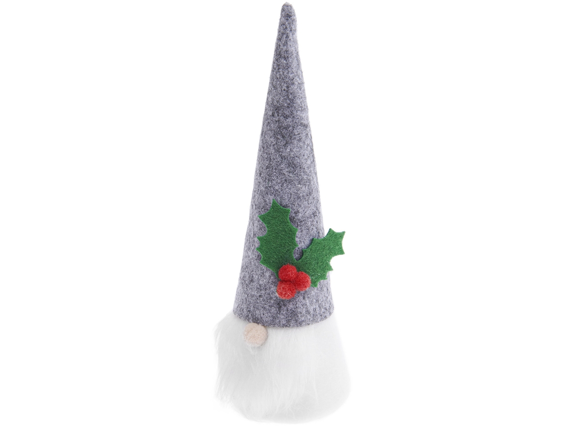 Elfo de Navidad de fieltro gris 16,5 cm