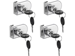 2026altiro-cerradura Para Puerta De Cristal, 4 Cerraduras, Seguridad Para Vitrinas De Cristal De 5-8 Mm, No Requiere Taladrar, Incluye 8 Llaves.