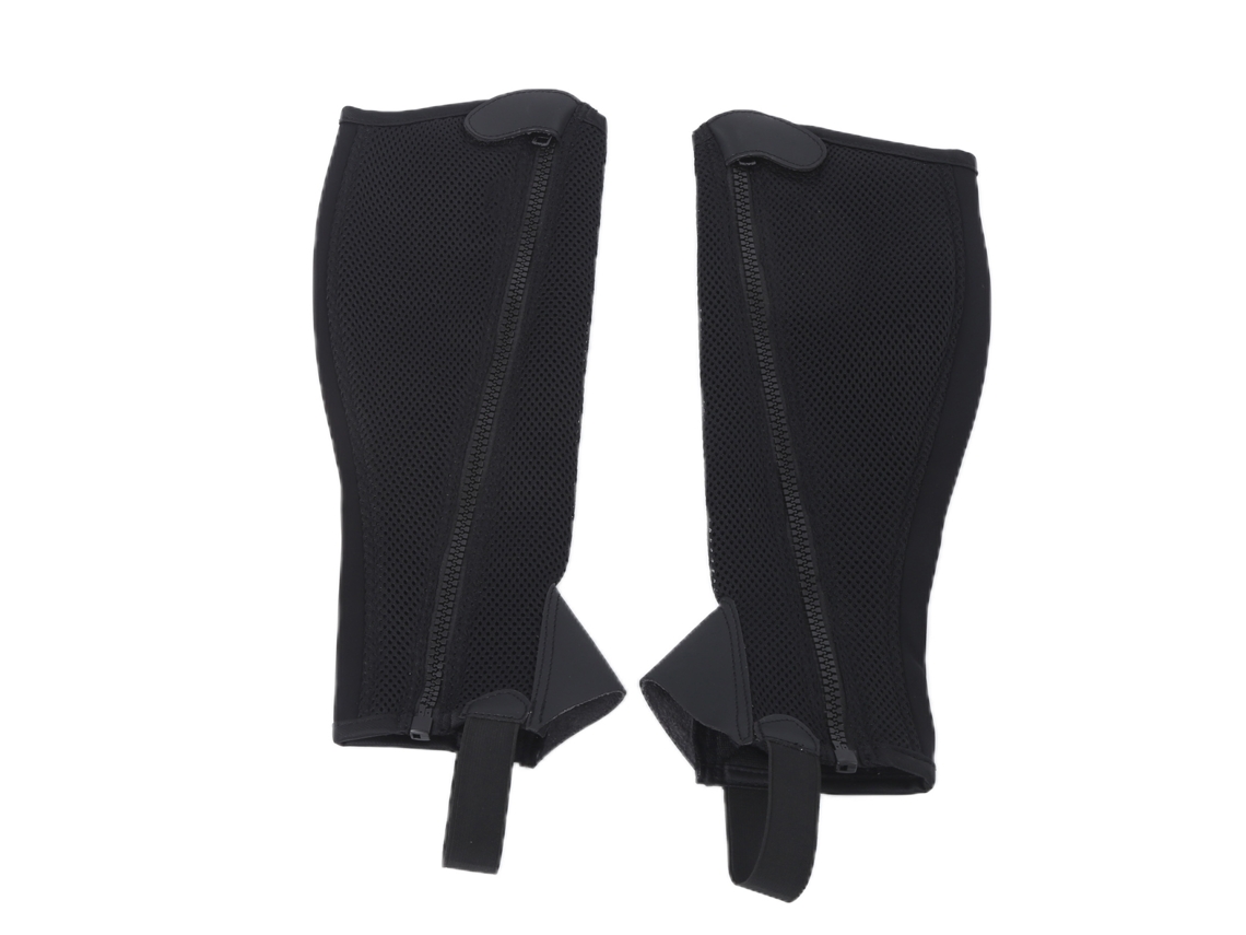 Calcetines de malla flexible para niños, color negro, hasta la rodilla, protección para montar a caballo (paquete de 2)