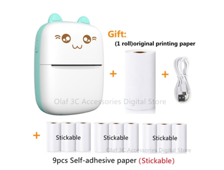 Mini impresora de etiquetas de gatos y osos, impresora térmica portátil de 200Dpi, impresión sin tinta, pegatinas de 57Mm para Ios y Android HHZ