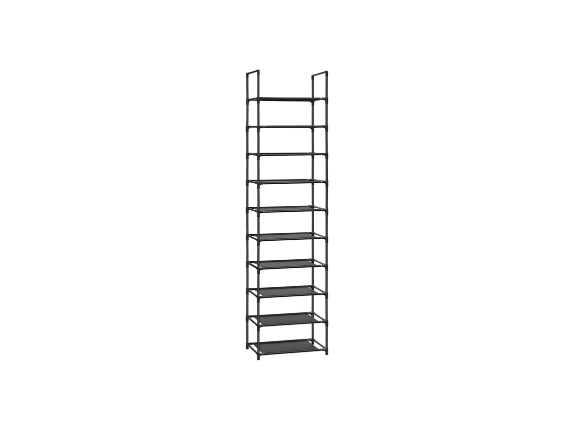 Zapatero Estrecho De 10 Niveles Modular Y Divisible Para Dormitorio 28x45x173 Cm - Negro