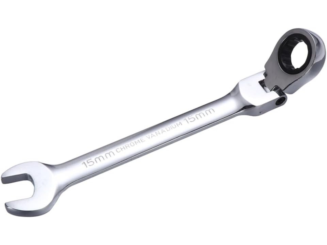 Llave De Carraca De Doble Cabezal Ajustable De 180 Grados Con Giratorio De Vanadio. Herramienta Para