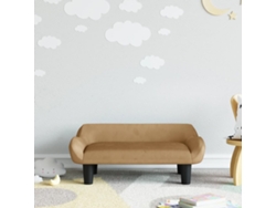Sofá Infantil 70x40x24 Cm Terciopelo Marrón Wsd112202 Adorável Casa