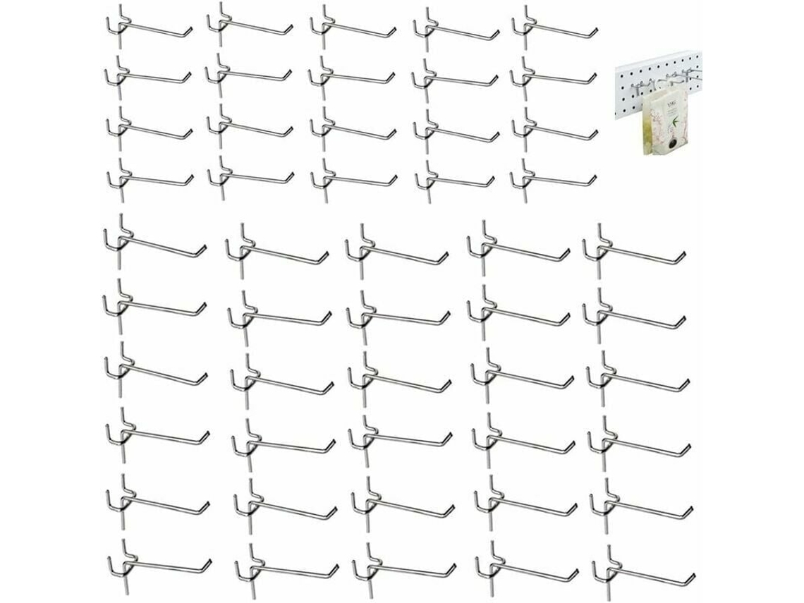 VVJIJILLY 50 Ganchos De Parede Perfurados, Ganchos Simples Para Painel, Ganchos Para Acessórios De Parede, Para Painel Perfurado