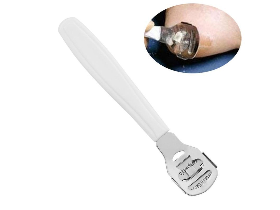 Almohadilla Limpiadora Para Pies Con Esponja De Acero Inoxidable Para Eliminar La Piel Muerta - Blanca - 14 X 2,5 Cm - 40 G