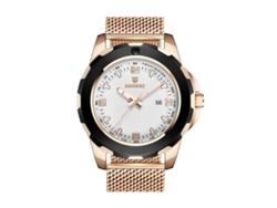 Reloj Deportivo Masculino De Metal Fashion Con Movimiento De Cuarzo Impermeable (oro Rosanegro)