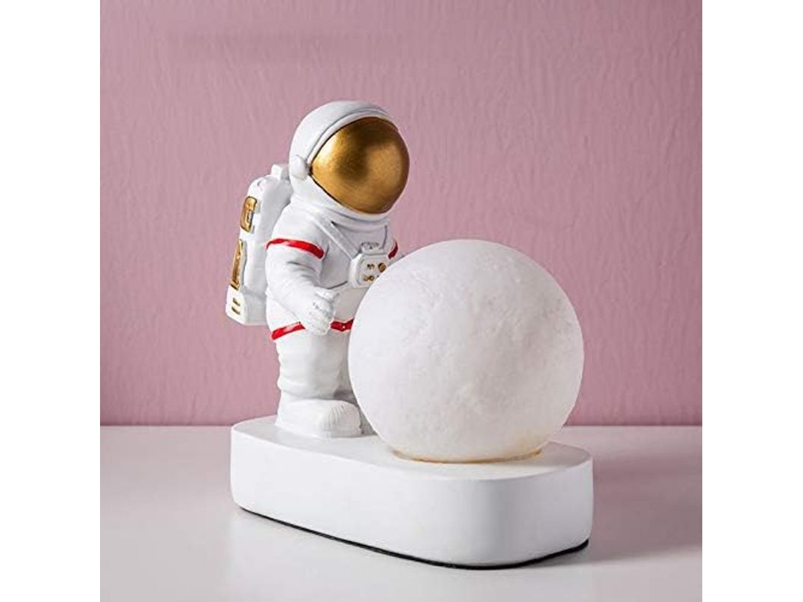 Lámpara De Noche Con Forma De Luna Y Astronauta Para Dormitorio, Mesita De Noche Decorativa, Lámpara Creativa Para Niños.