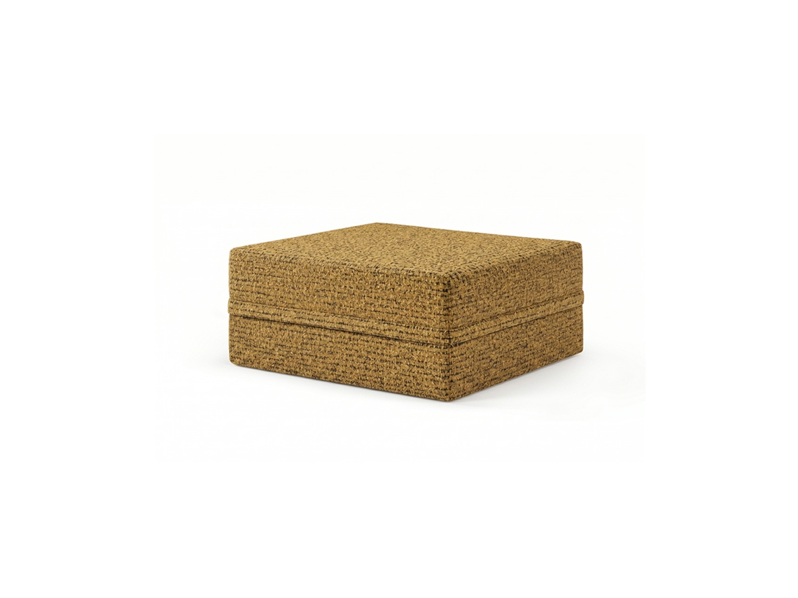 Sofá Modular Puff Convertible Tweed Mostarda