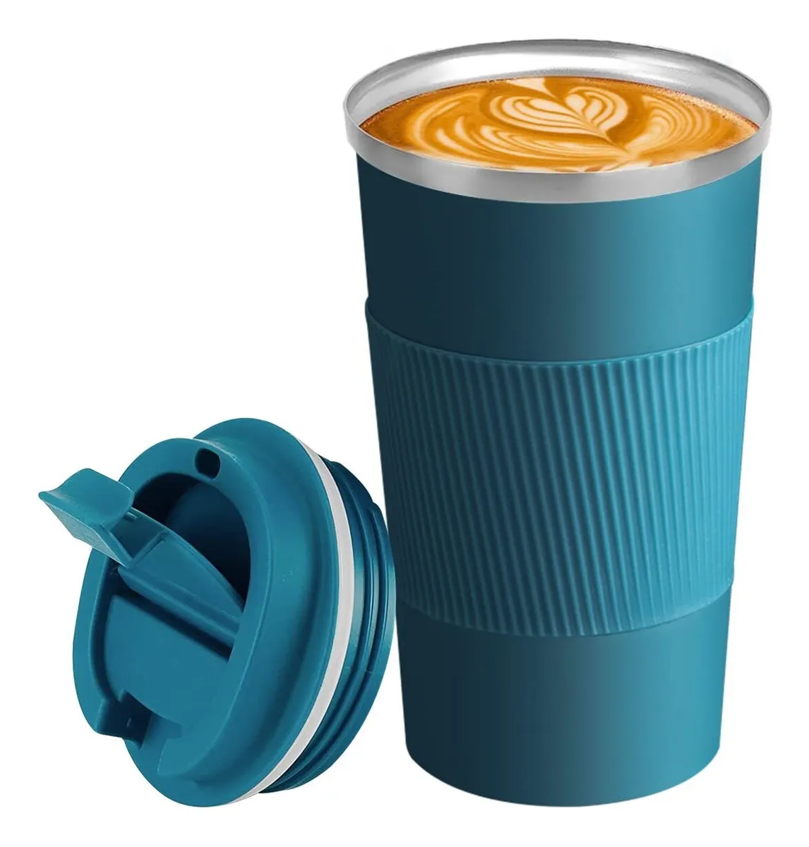 Botella térmica de café de 510 ml con protector de silicona para manos Vayotoy