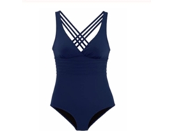 Traje de baño elegante azul para mujer modelo Royal escote en V talla M