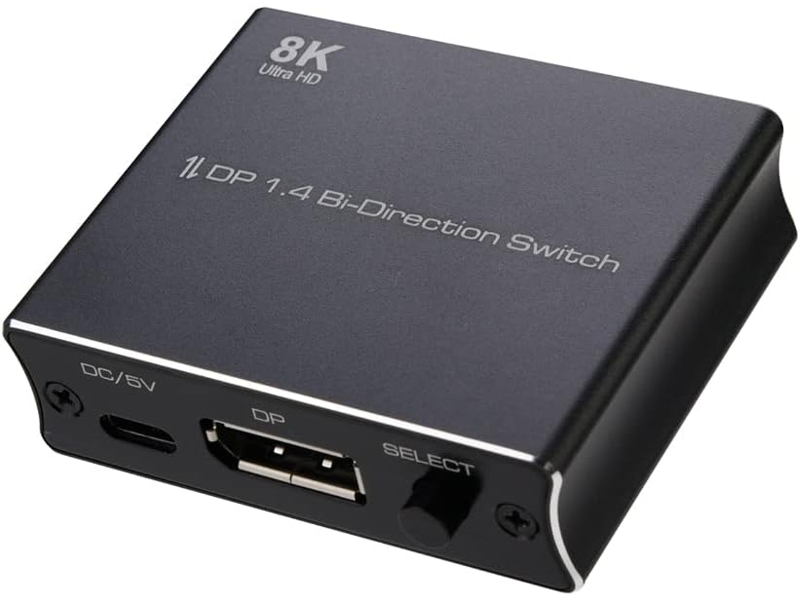 Convertidor De Conmutación Dp 8k 1.4 Bidireccional 2x1 1x2 Compatible Con 4k 120hz 30hz
