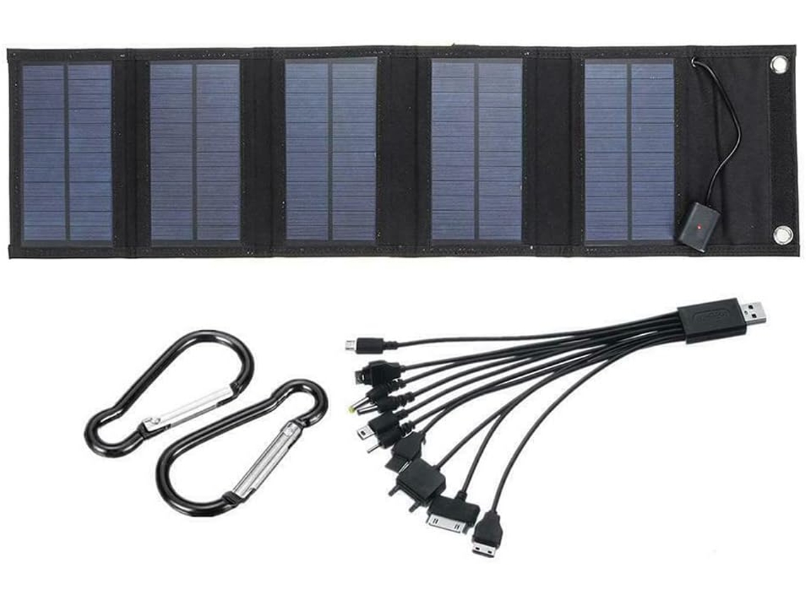 Panel Solar Usb Plegable De 70 W, Cargador Portátil Impermeable Para Camping Y Senderismo.