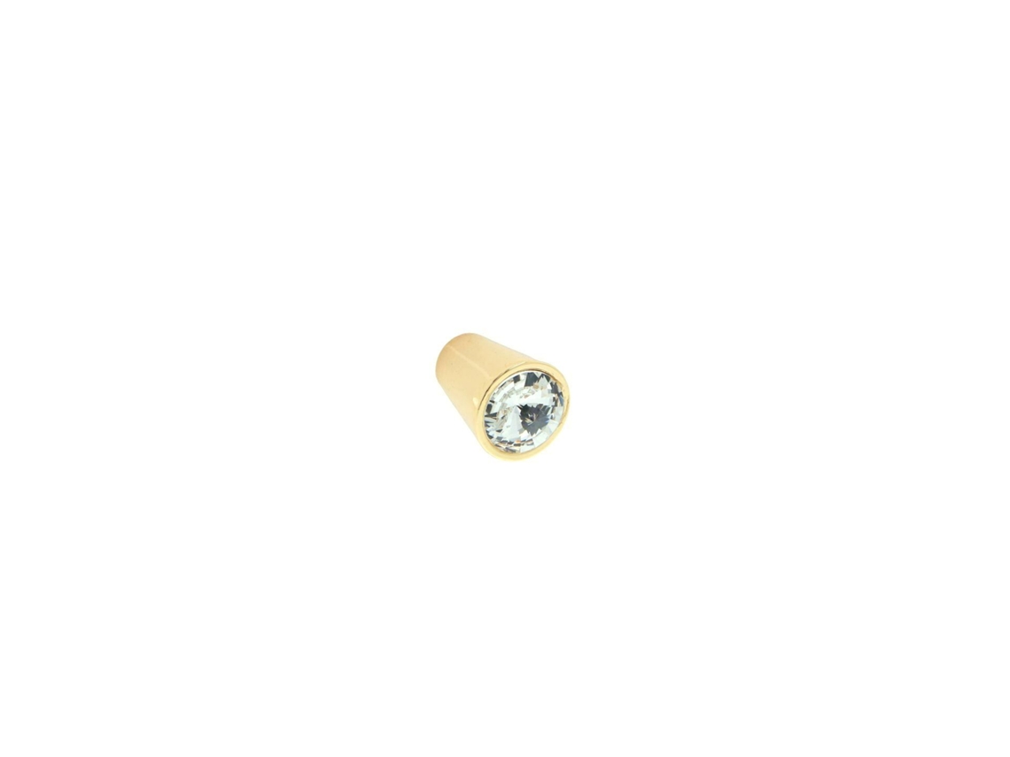 Pomo Para Mueble En Zamac Y Cristal 17 Mm De Diámetro Chapado En Oro