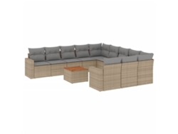 Maison Exclusive - Set De Sofás De Jardín 12 Pzas Y Cojines Ratán Sintético Marrón