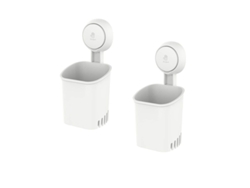 2026-portavasos De Cepillo De Dientes Con Ventosas Sin Taladrar, Montaje En Pared, 2 Piezas, Diseño Antideslizante Y Draínage