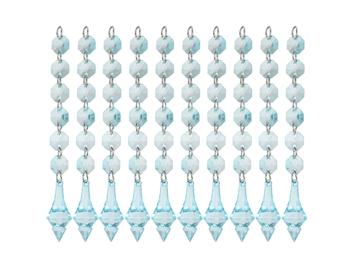 2026-10 Piezas Lote Diamantes De Acrílico 6+1 Decoración De Boda Colgantes Cristal Gemas Decor(c)