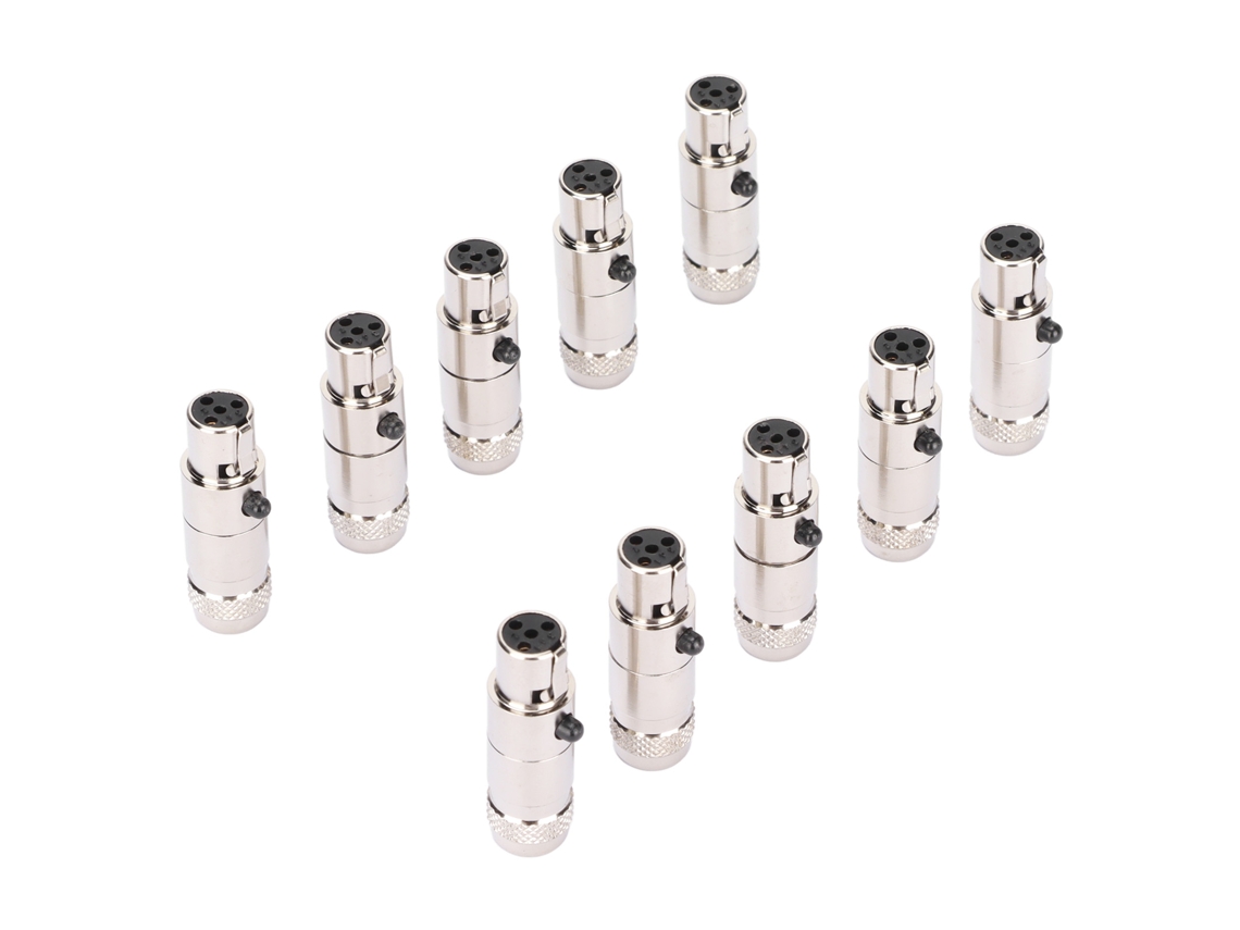Conectores Xlr Hembra Compactos De 4 Pines Con Enchufe De Reducción De Ruido Para Cables De Micrófono Estéreo.