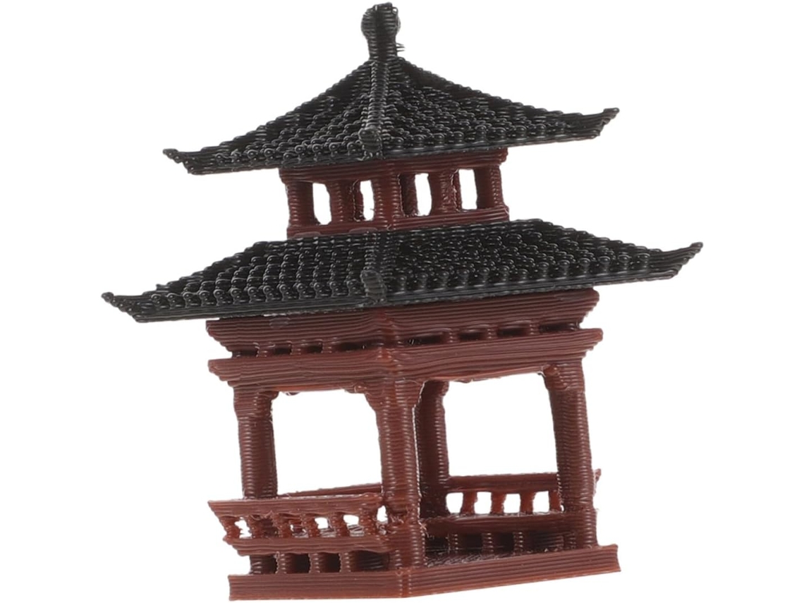 Estatua En Miniatura De Pagoda Y Figura De Pabellón Chino De Inoomp Para Acuario Y Jardín Zen. Decoración De
