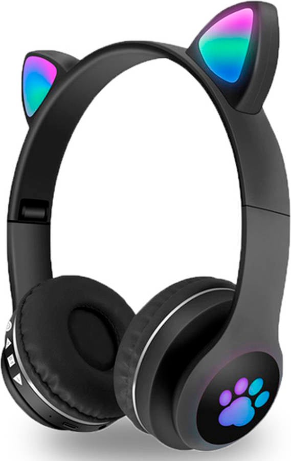 Auriculares Con Orejas de gato bluetooth plegables negro vzv23m kat supraaurales luces led hifi klack® aurvzv23mnegro over ear