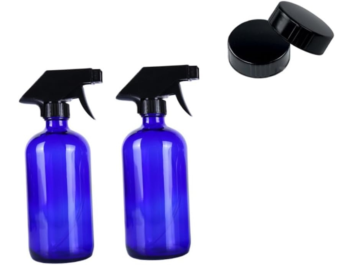 Frascos De Vidrio Recargables Con Pulverizador, Sellados Al Vacío, Aerosoles Cosméticos Azules.