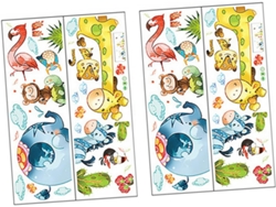 Pegatinas Decorativas Niñas: Diseños Animales Dibujos Animados Decoración Paredes Infantiles.