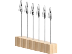 Clips Reutilizables Madera Metal Mensajes Sencillos Compactos Tarjeteros Oficina Decoración Mesa