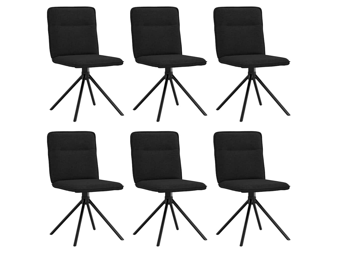 Maison Exclusive - Sillas De Comedor Giratorias 6 Unidades Tela Negras