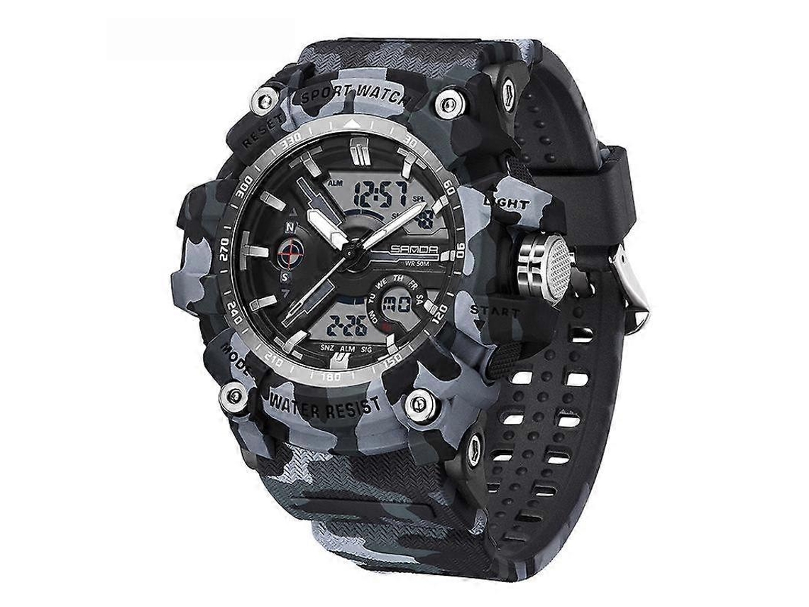 Reloj multifunción Sanda 3355 con camuflaje, despertador, reloj electrónico resistente al agua Hengrongshen