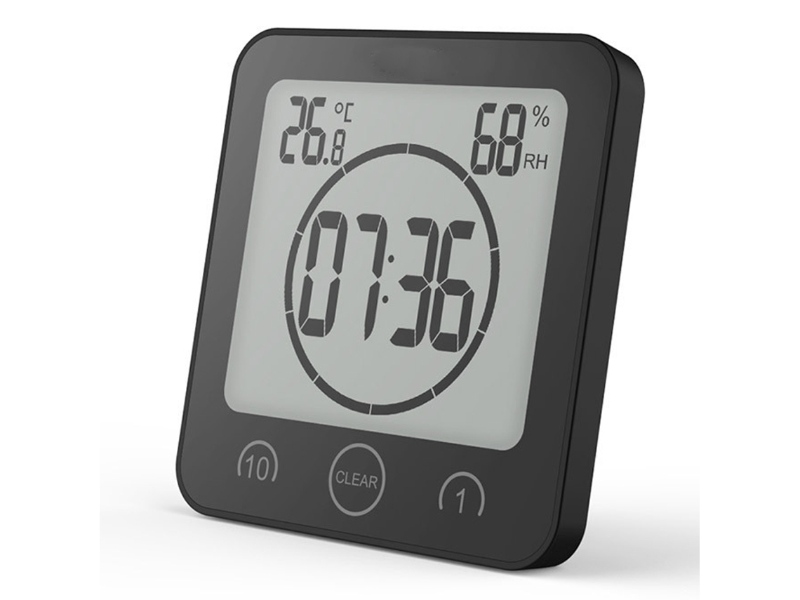 Reloj de pared para baño con termómetro y temporizador Kofihety