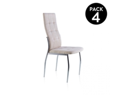 Pack 4 sillas de comedor Diana Tejido - Beige 44 x 100 x 57cm cm