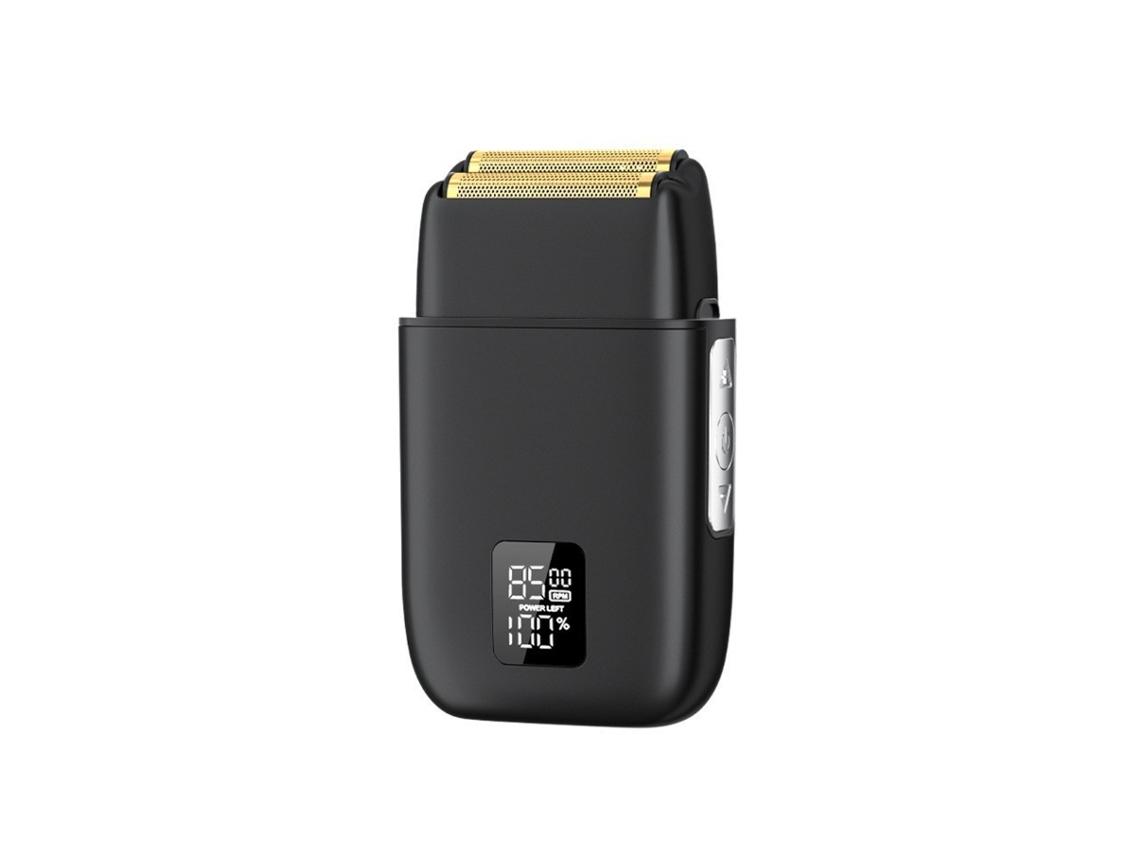 Afeitadora eléctrica 3 velocidades Cuchillas flotantes dobles Húmedo y seco Pantalla LED USB Negro Yemaesre