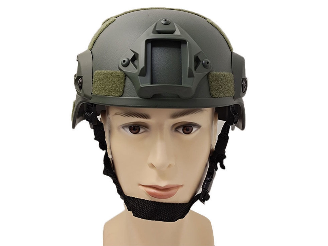 Casco Militar Multifuncional Para Juegos De Campo Y Ciclismo Con Funda, Color Verde Oliva.