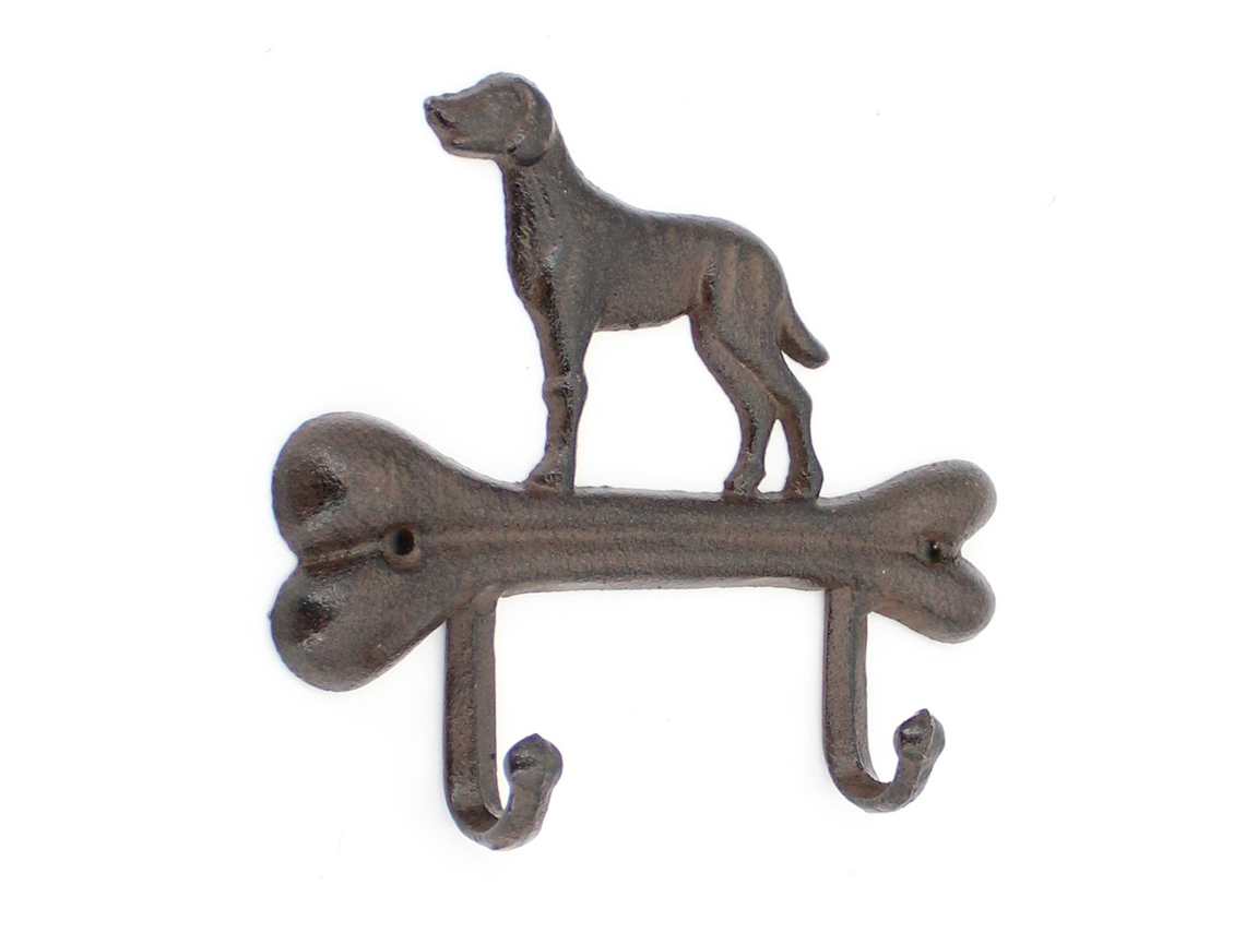 ORIGEN Home Decor Percha Perro Sobre Hueso Percheros Gris 16x18x4cm BY SIGRIS