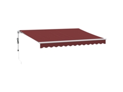Maison Exclusive - Toldo Retráctil Automático Con Luces Led Burdeos 350x250 Cm